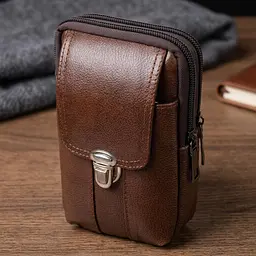 Сумка для чоловіків на два відділення з натуральної шкіри Vintage 22738 коричнева - мініатюра 1