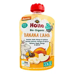 Пюре Holle Banana-Lama, з бананом, яблуком, манго та абрикосом, 100 г - мініатюра 2