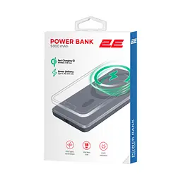 2E Акумулятор портативний літій-іонний Power Bank 2E Slim Wireless QI 5000мА·рік, 20Вт, PD, сірий - мініатюра 10