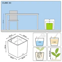 Вазон Lechuza Cube Premium 30 сіро-коричневий (16465) - мініатюра 4