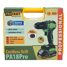 Акумуляторний шуруповерт Procraft PA18Pro 20 В, безщітковий, 30 Нм, 1 АКБ 2 Аг, ЗП, кейс - мініатюра 9