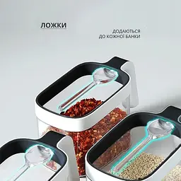 Настінний органайзер для спецій на 3 ємності ECOCO, диспенсер для спецій та приправ - мініатюра 3