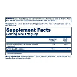 Цинк аспоротат, Zinc Asporotate 15 mg - 100 vcaps - мініатюра 2