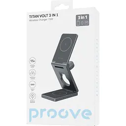 Бездротовий зарядний пристрій Proove Titan Volt 3in1 Gray (WSTV15000003) [131672] - мініатюра 5