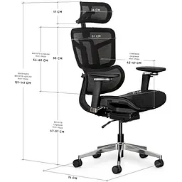 Крісло Mealux S4 Air Black ( HF-S4 M/B) - мініатюра 3