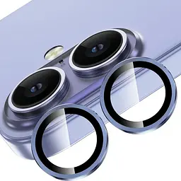 Захисне скло Metal Classic на камеру (у упак.) для Apple iPhone 16 (6.1) / 16 Plus (6.7) Синій / Ultramarine - мініатюра 2