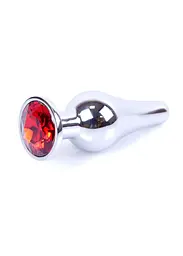 Анальна пробка B-Series HeavyFun Jewellery Silver Plug 9.5 см (червоний) - мініатюра 11
