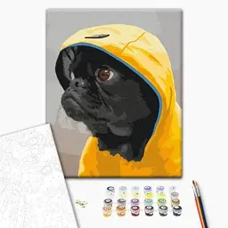 Картина за номерами: Мопс у капюшоні Brushme RBS52614 Різнокольоровий shop (9995482474276) - мініатюра 3