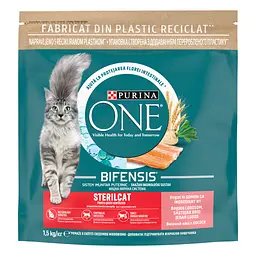 Сухий корм для стерилізованих котів Purina One Sterilcat, з лососем та пшеницею, 1,5 кг (12425112)