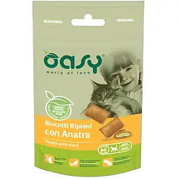 Лакомство для кошек Oasy Treats подушечки с уткой 60 г