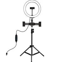 Кільцева USB LED лампа Puluz PKT3053B 10"+ штатив 1.1 м