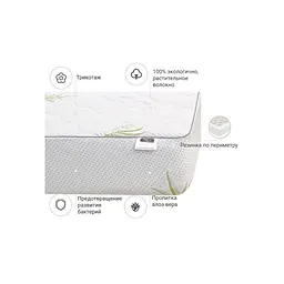 Наматрацник MirSon №1025 Alberto Cotton Strong Aloe Vera 60х120 см (2200001497610) - мініатюра 4