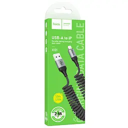 Дата кабель Hoco X121 Nuevo USB to Lightning 2.4A 1.5 м Black - мініатюра 2