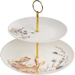Двоярусне блюдо Lefard Easter time 21 см та 27 см (985-232)