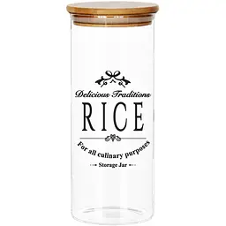 Банка для зберігання Galleryglass Rice скляна з бамбуковою кришкою 1 л (85006095)