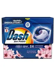 Капсулы для стирки универсальные Dash 3in 1 Fleur de Cerisier Вишневый цвет 16 шт