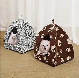 Будиночок для домашніх тварин pet hut white, Будиночок лежанка для маленького собаки, Затишний будиночок для кота - мініатюра 3