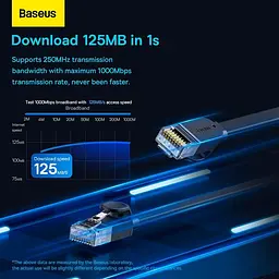 Кабель Baseus high Speed Six types of RJ45 Gigabit network cable (flat cable) 3M - мініатюра 9
