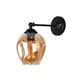 Бра настінне Levistella 756WPR0231F-1 BK+BR, E27, 40W, чорний та коричневий, метал та скло, сучасний стиль для дому