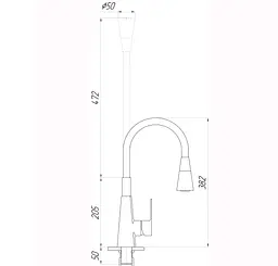 Змішувач для кухні Domino Dionis DDD-203SM-BB Чорний матовий - мініатюра 8