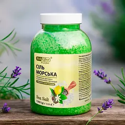 Натуральна морська сіль для ванн із лимоном Bisheffect, 1300 г — бадьорість, очищення та догляд за шкірою