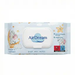 Серветки вологі для дітей Air Dream з вітаміном Е та D-пантенолом 72 шт. Серветки для мам і малюків