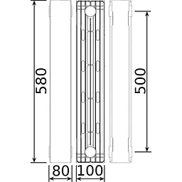 Радіатор біметалевий секційний QUEEN THERM 500/100 VERTICAL - мініатюра 3