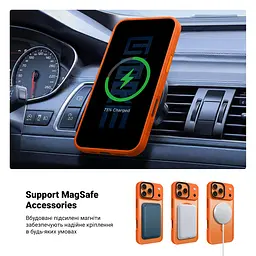 Чехол для Apple iPhone 17 Pro Max, Uniq MagCase, оранжевый, противоударный, панель-накладка с MagSafe, ударопрочный TPU+PC, с магнитом MagSafe, поддержка полноценной беспроводной зарядки, ArmorStandart (ARM86621) - мініатюра 4