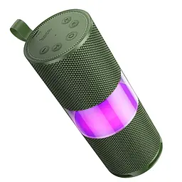 Портативна bluetooth колонка Hoco HC29 з LED підсвічуванням army зелений