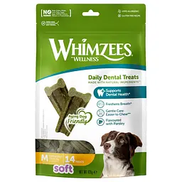 Натуральні ласощі для зубів собак WHIMZEES Soft Daily Dental Treats, M 14 шт.