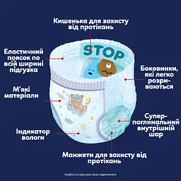 Набір підгузки-трусики нічні Pampers Night Pants Розмір 7 (15+ кг) 70 шт. - мініатюра 2