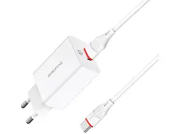 Блок живлення Borofone BA21A Long Journey 1xUSB-A + USB-C (BA21ACW) - мініатюра 2