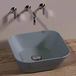 Умивальник Simas Wave 42 см квадратний Cemento matt Сірий WA03CM
