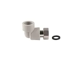 Кут Thermo Alliance 3/4" 90° d 25мм поліпропіленовий 3/4"В латун. накид. гайка, лат. шток для поліпроп. труб (DSE702) - мініатюра 3