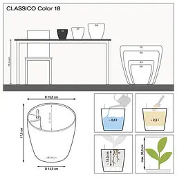 Вазон Lechuza Classico Color, 2.5 л, пісочно-коричневий (13264) - мініатюра 3