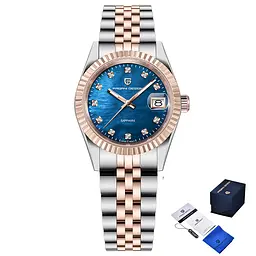 Наручний годинник жіночий PD-1794L Silver-Rose Gold-Blue Pagani Design acs0031228