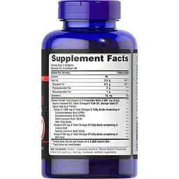 Омега 3-6-9 Puritan's Pride Omega 3-6-9 Fish Oil масло льону риби і бурачника 3600 мг 120 капсул (PTP-10157) - мініатюра 2