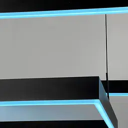 Чорна люстра з двома підвісними квадратами 60 та 80 см | Line F | Арт. MJ223-800+600 BK - мініатюра 7