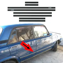 Молдинг кузова Lada 2101-2107 1 смуга хром вузький Sahler 4 см x 0,5 см (SH 501)