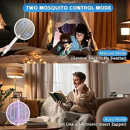 Електрична мухобійка Buzzeap, складна електрична мухобійка 3 в 1, електрична мухобійка - мініатюра 6