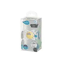 Пустушка Nuvita 7084 Air55 Cool ортодонтична 6m+ LOVE жовто-сіра NV7084SC - мініатюра 3