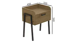 Тумба модульна Ferrum-decor Бетті 540x450x320 метал Чорний ДСП Дуб Дуб Артізан 16 мм (FRD-105507) - мініатюра 4