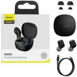 Бездротові навушники Baseus TWS WM01 білі NGTW240002 - мініатюра 8
