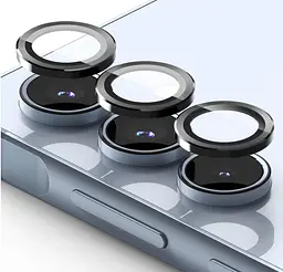 Захисне скло DK для Samsung Galaxy A55 A556 на камеру Lens Metal Ring Eagle Eye 017695 black 2 шт. - мініатюра 3