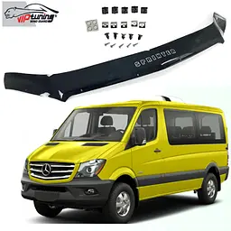 Дефлектор капоту мухобійка Mercedes-Benz Sprinter 2013-2021 Евро Крепление (Vip Tuning) MRD08
