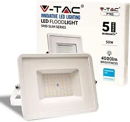 Світлодіодний прожектор V-TAC 50 Вт 4000 К Білий VT-50, 410 клас енергоспоживання A - мініатюра 8