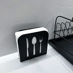 Серветниця металева Nice & Cozy Bistro M для серветок 12х12 см чорна - мініатюра 3