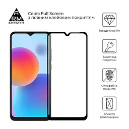 Захисне скло для ZTE Blade A52, Full Glue, 2.5D, на весь екран, глянцеве, загартоване 9H, повне проклеювання по всій поверхні, з чорною рамкою, протиударне, ArmorStandart (ARM65502) - мініатюра 2
