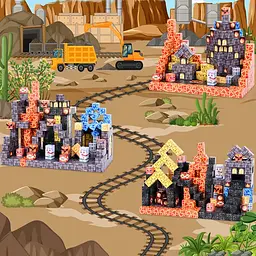 Магнітний конструктор Minecraft 160 шт по грі Майнкрафт Нижній світ та лава Mk001021 - мініатюра 4