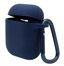 Чохол для навушників Apple AirPods Silicone Case with carbine [Midnight Blue] [39574] - мініатюра 4